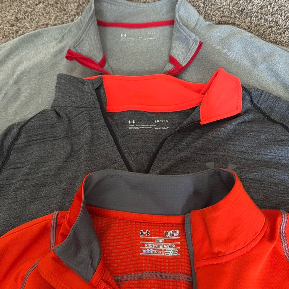 Men’s under Armour, long sleeved athletic tops